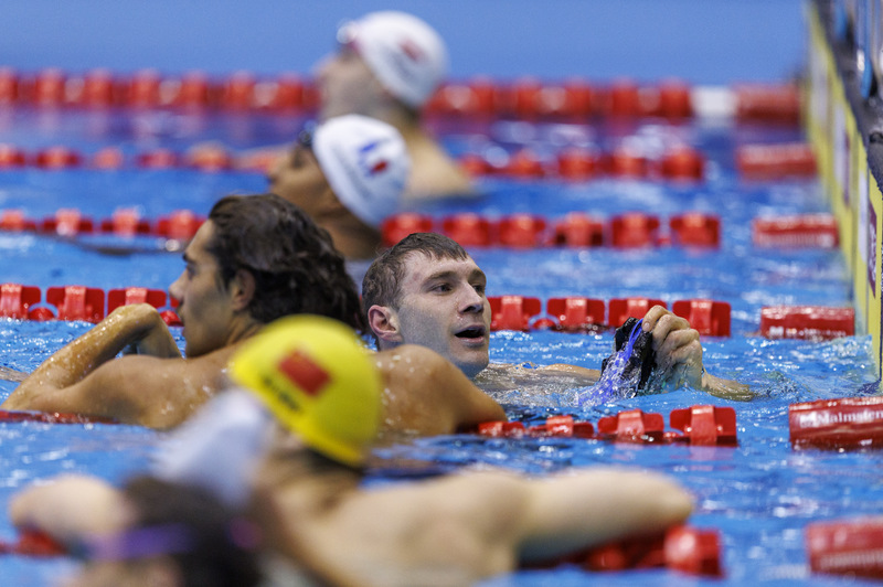 Ryan Murphy - a first world 100m title in 2023  URPHY of United States of America (USA) reacts after winning in the Men's 100m Backstroke Final during the swimming events of the 20th World Aquatics Championships in Fukuoka, Japan, Tuesday, July 25, 2023. (Photo by Patrick B. Kraemer / MAGICPBK)