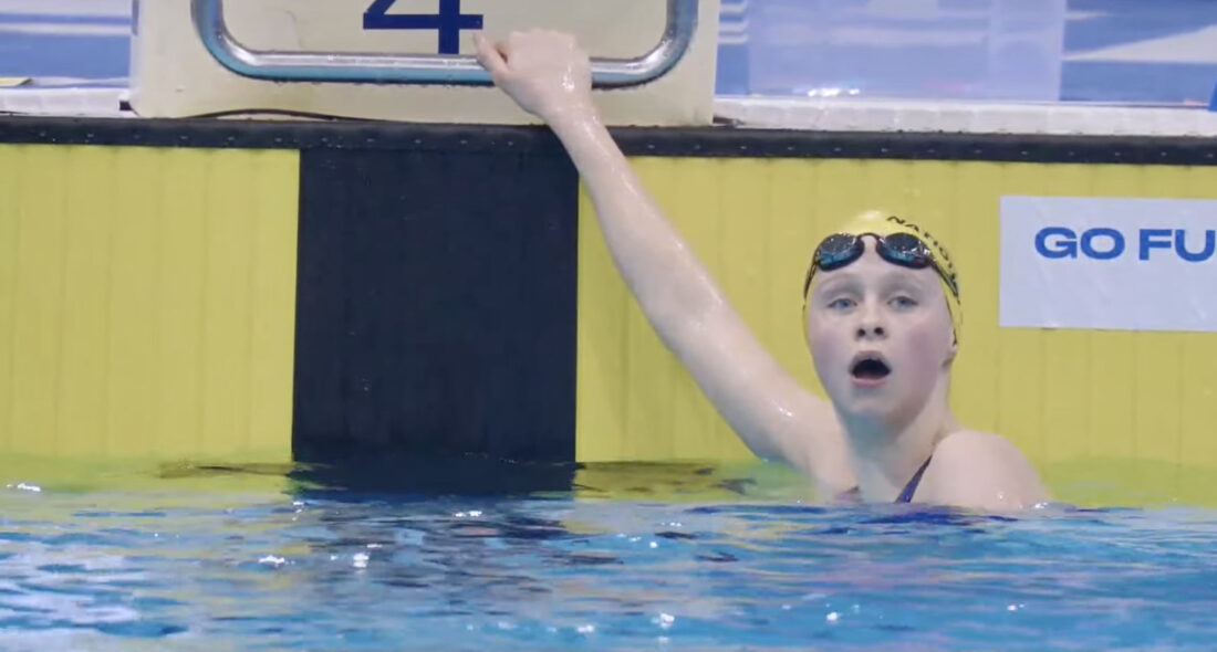 Amelie Blocksidge, 14, British 1500m champion - image courtesy of Aquatics GB/Channel 4