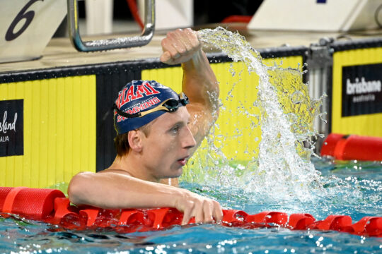 Max Giuliani, a Tasmanian boy made good as a man making his first Olympic team for the Paris Games at 20 - by Delly Carr, courtesy of Swimming Australia