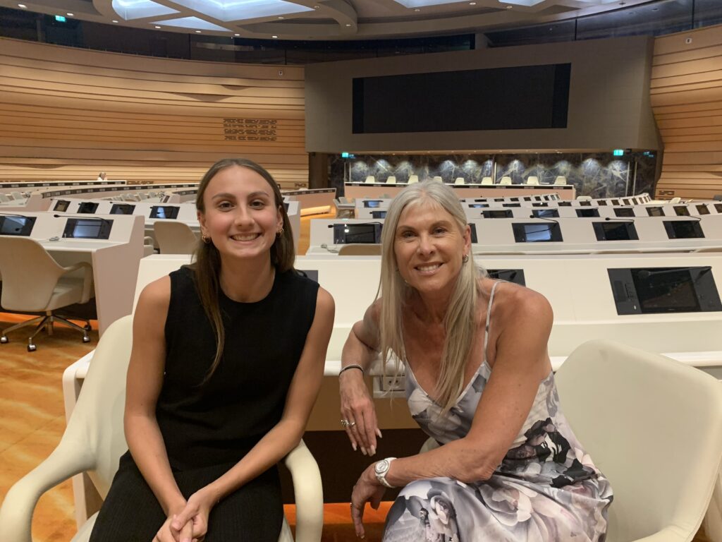 College athlete Chelsea Mitchell joined Sharron Davies on the sports panel on the sidelines of the UN Human Rights Council, testifying as to her experience losing out on opportunities and awards to male competitors