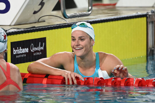 Kaylee McKeown - another golden swim sets a Commonwealth record of 2:06.63 in the 200m medley - by Delly Carr, courtesy of Swimming Australia