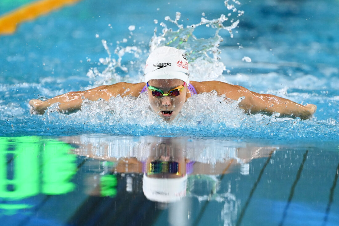 Emma McKeon at 2014 Olympic Trials in Brisbane, by Delly Carr, courtesy of Swimming Australia