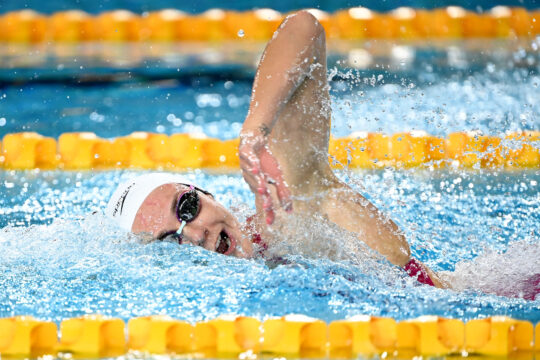 Ariarne Titmus at the Australian Olympic trials in Brisbane - by Delly Carr, courtesy of Swimming Australia